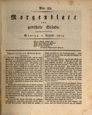 Morgenblatt für gebildete Stände Montag 1. August 1814