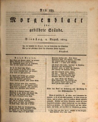 Morgenblatt für gebildete Stände Dienstag 2. August 1814