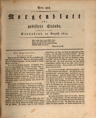 Morgenblatt für gebildete Stände Samstag 27. August 1814