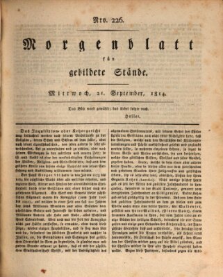 Morgenblatt für gebildete Stände Mittwoch 21. September 1814