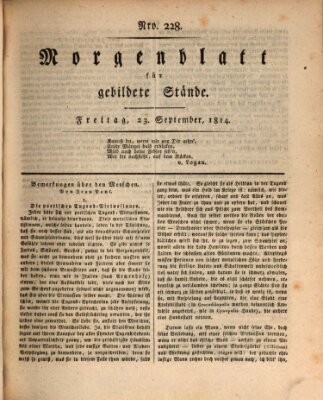 Morgenblatt für gebildete Stände Freitag 23. September 1814