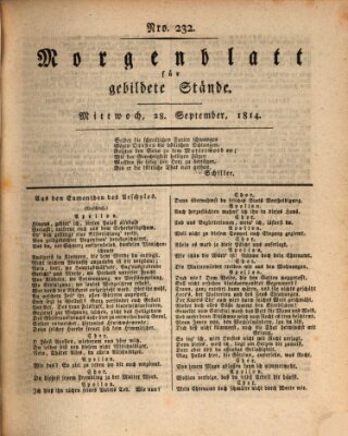 Morgenblatt für gebildete Stände Mittwoch 28. September 1814