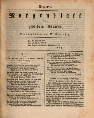 Morgenblatt für gebildete Stände Samstag 29. Oktober 1814