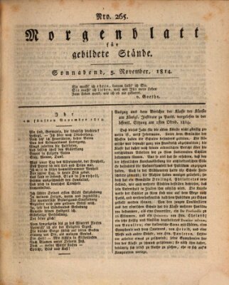 Morgenblatt für gebildete Stände Samstag 5. November 1814