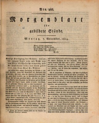 Morgenblatt für gebildete Stände Montag 7. November 1814