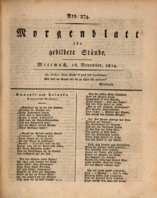 Morgenblatt für gebildete Stände Mittwoch 16. November 1814