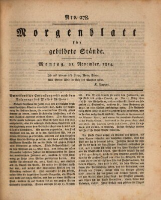 Morgenblatt für gebildete Stände Montag 21. November 1814