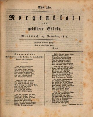 Morgenblatt für gebildete Stände Mittwoch 23. November 1814