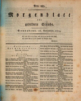 Morgenblatt für gebildete Stände Samstag 26. November 1814