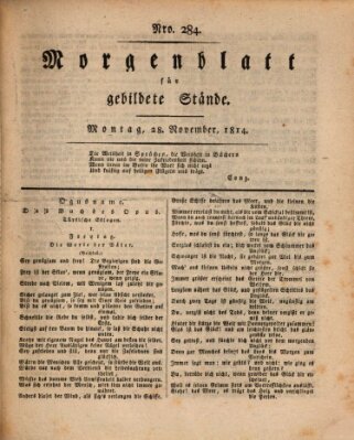 Morgenblatt für gebildete Stände Montag 28. November 1814