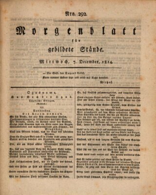 Morgenblatt für gebildete Stände Mittwoch 7. Dezember 1814