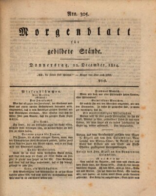 Morgenblatt für gebildete Stände Donnerstag 22. Dezember 1814