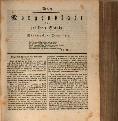 Morgenblatt für gebildete Stände Mittwoch 11. Januar 1815