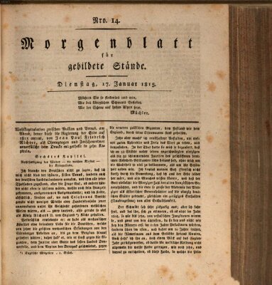 Morgenblatt für gebildete Stände Dienstag 17. Januar 1815