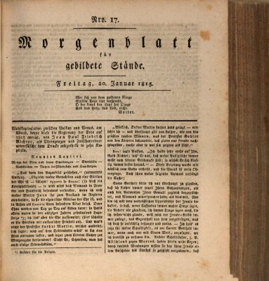 Morgenblatt für gebildete Stände Freitag 20. Januar 1815