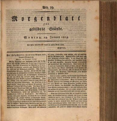 Morgenblatt für gebildete Stände Montag 23. Januar 1815