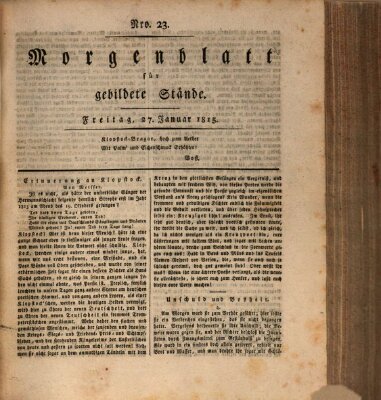 Morgenblatt für gebildete Stände Freitag 27. Januar 1815