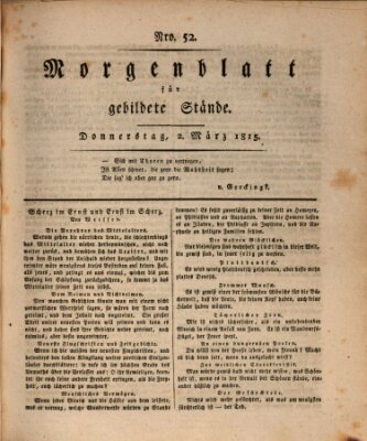 Morgenblatt für gebildete Stände Donnerstag 2. März 1815