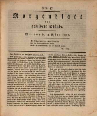 Morgenblatt für gebildete Stände Mittwoch 8. März 1815