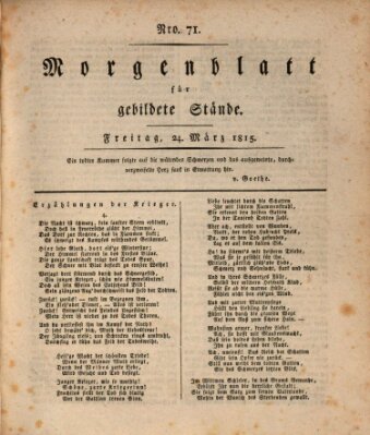 Morgenblatt für gebildete Stände Freitag 24. März 1815