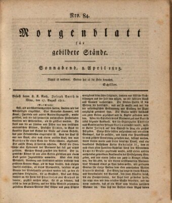 Morgenblatt für gebildete Stände Samstag 8. April 1815