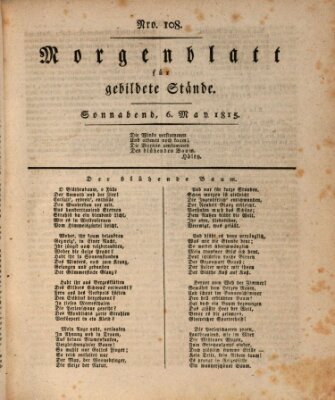 Morgenblatt für gebildete Stände Samstag 6. Mai 1815