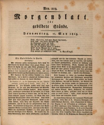 Morgenblatt für gebildete Stände Donnerstag 11. Mai 1815