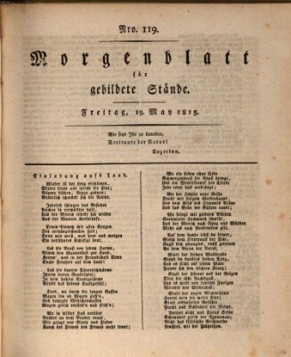 Morgenblatt für gebildete Stände Freitag 19. Mai 1815