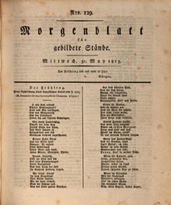 Morgenblatt für gebildete Stände Mittwoch 31. Mai 1815