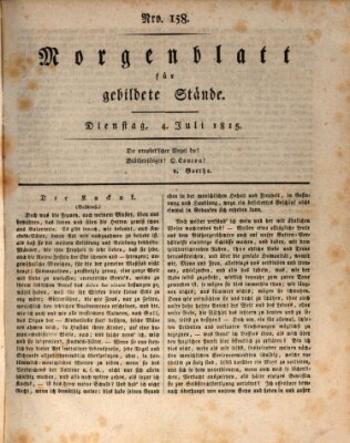 Morgenblatt für gebildete Stände Dienstag 4. Juli 1815