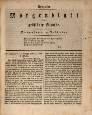 Morgenblatt für gebildete Stände Samstag 29. Juli 1815