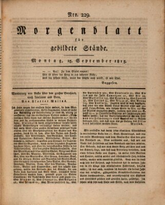 Morgenblatt für gebildete Stände Montag 25. September 1815