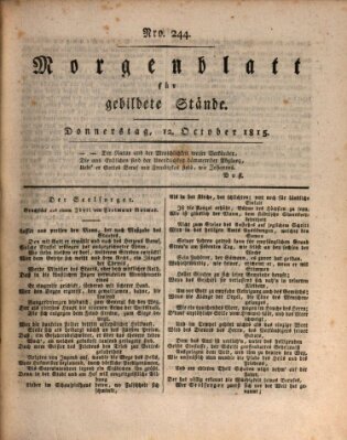 Morgenblatt für gebildete Stände Donnerstag 12. Oktober 1815