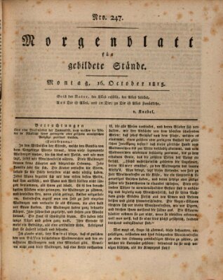 Morgenblatt für gebildete Stände Montag 16. Oktober 1815