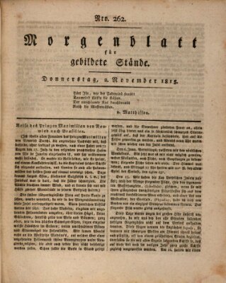 Morgenblatt für gebildete Stände Donnerstag 2. November 1815