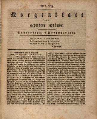 Morgenblatt für gebildete Stände Donnerstag 9. November 1815