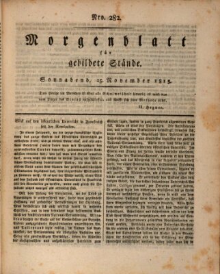 Morgenblatt für gebildete Stände Samstag 25. November 1815