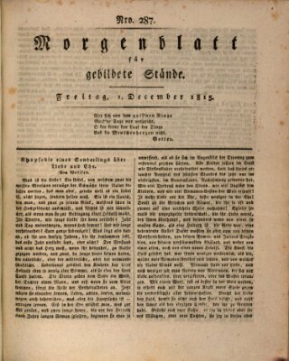 Morgenblatt für gebildete Stände Freitag 1. Dezember 1815