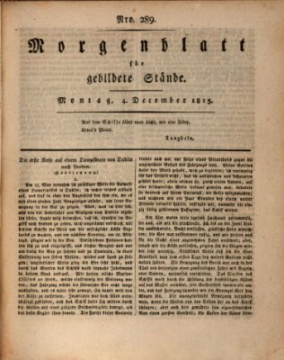 Morgenblatt für gebildete Stände Montag 4. Dezember 1815