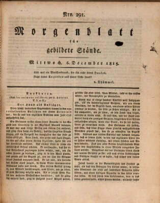 Morgenblatt für gebildete Stände Mittwoch 6. Dezember 1815