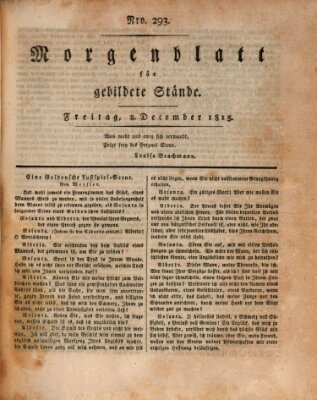 Morgenblatt für gebildete Stände Freitag 8. Dezember 1815