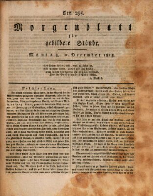 Morgenblatt für gebildete Stände Montag 11. Dezember 1815