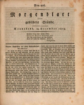 Morgenblatt für gebildete Stände Samstag 23. Dezember 1815