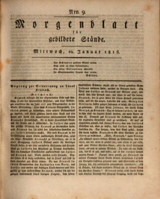 Morgenblatt für gebildete Stände Mittwoch 10. Januar 1816