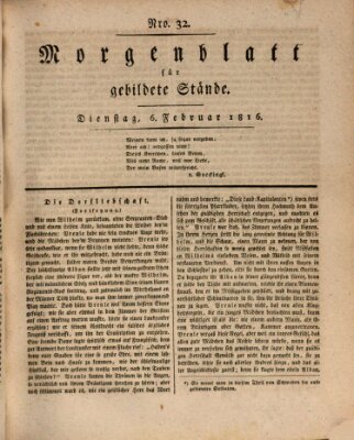 Morgenblatt für gebildete Stände Dienstag 6. Februar 1816