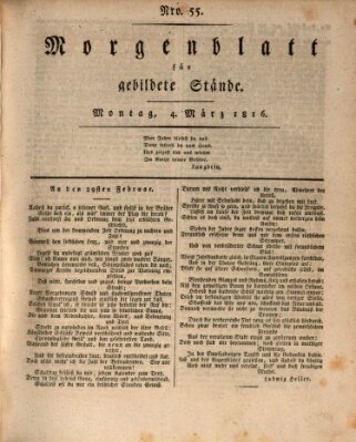 Morgenblatt für gebildete Stände Montag 4. März 1816