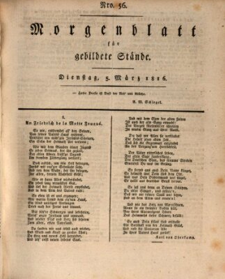 Morgenblatt für gebildete Stände Dienstag 5. März 1816