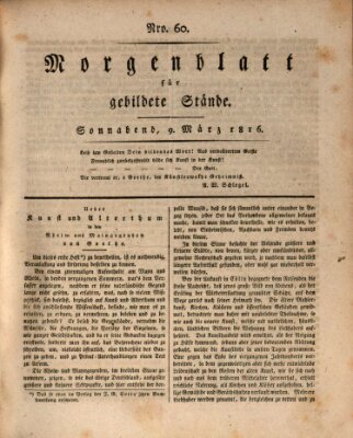 Morgenblatt für gebildete Stände Samstag 9. März 1816