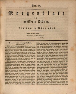 Morgenblatt für gebildete Stände Freitag 15. März 1816