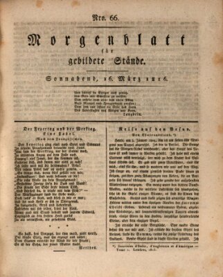 Morgenblatt für gebildete Stände Samstag 16. März 1816